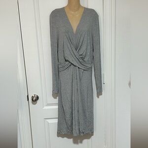Dip Gray Long Sleeve Women's Wrap Style Dress